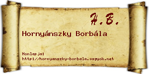 Hornyánszky Borbála névjegykártya