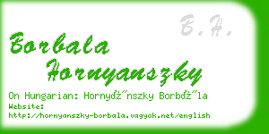 borbala hornyanszky business card